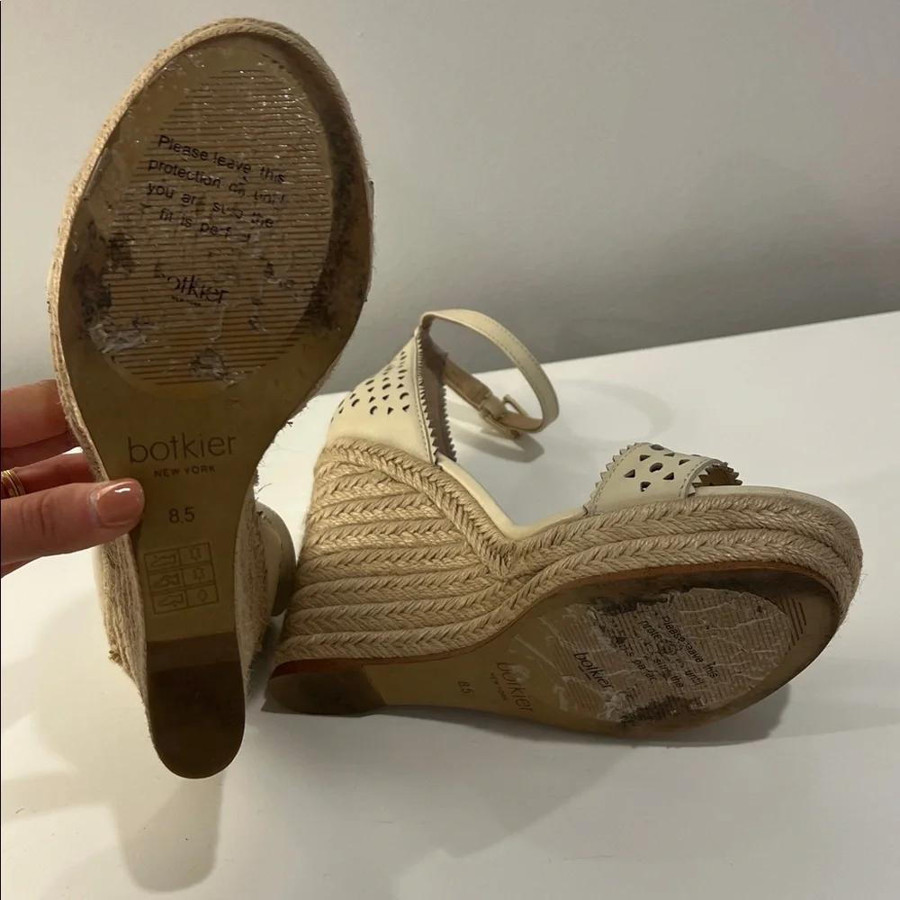Botkier Women's Jamie Leather Espadrille Wedge Sandals size 8.5